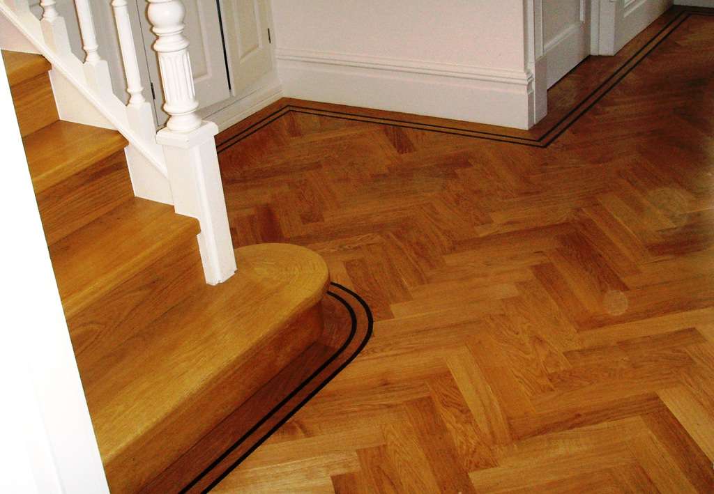 Cladded Staircase with Custom Made Bull Noses, Solid Oak Floor Boards, Clear Hard Wax Oil Finish - Private Residence, Epsom, Surrey